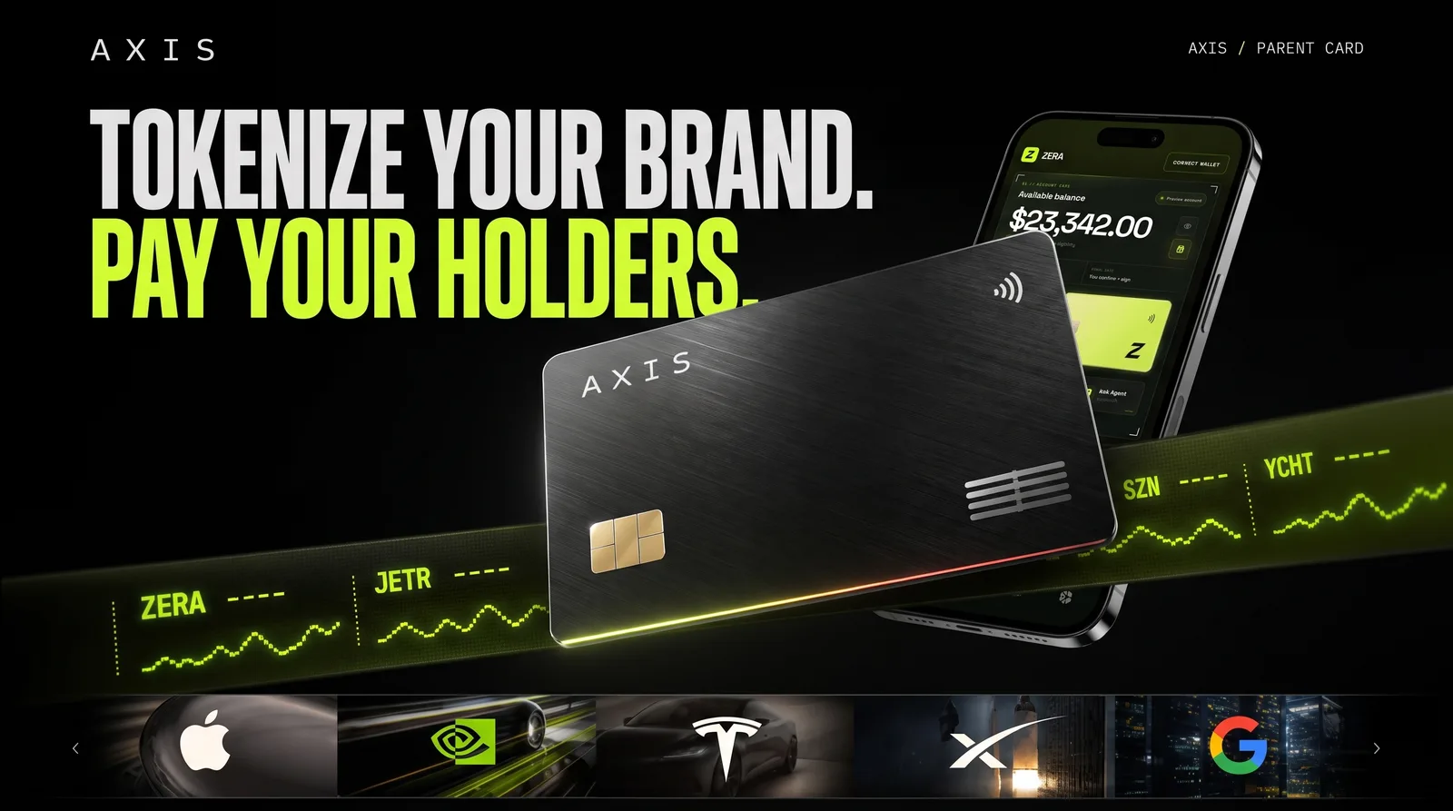 Tokenize your brand. Pay your holders.